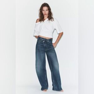 The high waist crossover Criss cross Zara wide leg jeans 22/ 23 BNWT